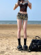 American style Y2K retro hot girl low -waist denim shorts female summer new slimming thin A -line hip hot pants tide