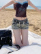 American style Y2K retro hot girl low -waist denim shorts female summer new slimming thin A -line hip hot pants tide