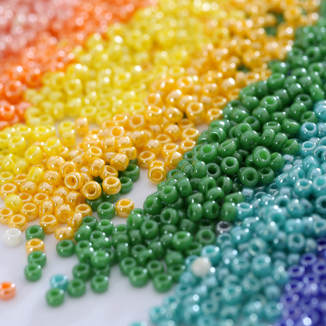 Imported Japanese Miyuki Miyuki glass rice bead cream glaze pearl gloss 11/0 loose beads 2mm bag
