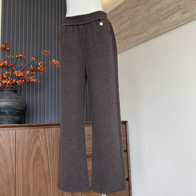 New style of women's pants for mothers, high waist, slim and spring and autumn, versatile and stylish elastic waist, middle-aged and elderly straight nine-point pants