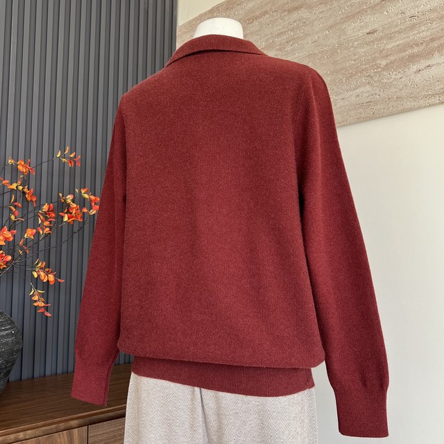 New mother's clothing autumn knitted sweater top scarf collar detachable sweater middle-aged and elderly women's cardigan temperament sweater