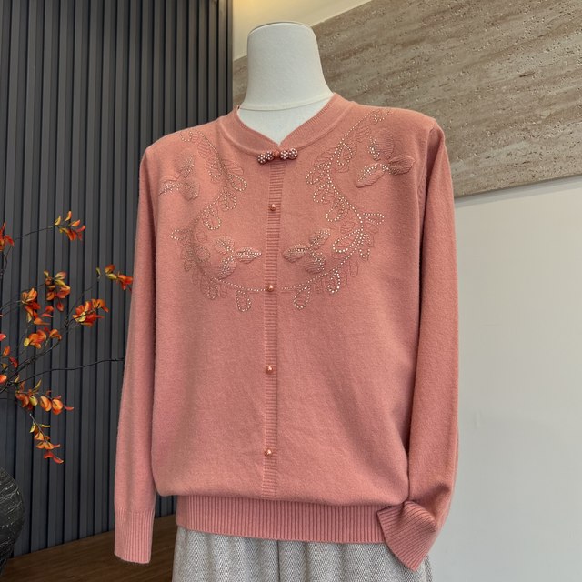 Fashion new mother's clothing autumn knitted sweater top with middle-aged and elderly women's bottoming versatile sweater