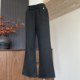 New style of women's pants for mothers, high waist, slim and spring and autumn, versatile and stylish elastic waist, middle-aged and elderly straight nine-point pants
