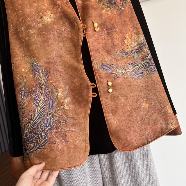 New Chinese style new autumn mother suit long-sleeved inner top Chinese style vest real two-piece spring suit for middle-aged and elderly women