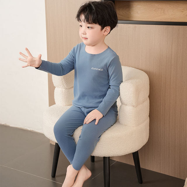 CF children's thermal underwear set autumn clothes and long pants for girls and boys, middle and large children's velvet boys' autumn and winter pajamas, home clothes
