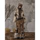 Lost back garden retro wandering pu leather splicing rivet autumn and winter irregular ruffled long skirt for women
