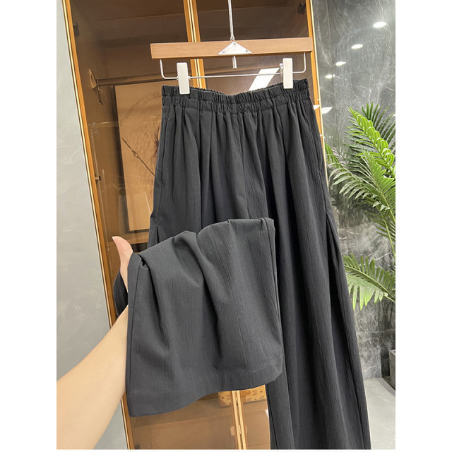 Yuan comes out! OEM factory P brand material! Elastic waist casual cotton wide-leg pants for women MZ60620~JS
