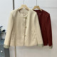 Mom's spring dress fashionable small fragrance wool coat 2025 new red middle-aged and elderly cardigan new Chinese style top