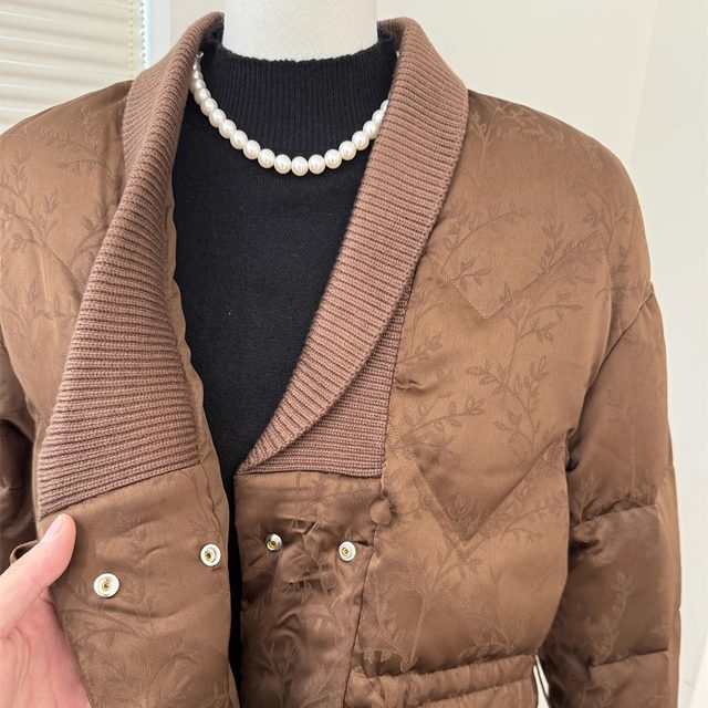 2025 New Mother's Winter Down Jacket Women's Short Style Western Style Middle-aged and Elderly Stand-up Collar White Duck Down Thickened Warm Jacket