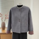2025 new mother's winter woolen coat middle-aged and elderly women's autumn and winter short round neck cardigan woolen coat
