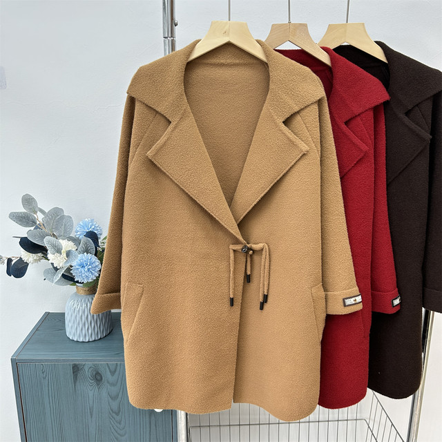 Fashionable middle-aged mother autumn style coat large size middle-aged and elderly women double-sided woolen coat cardigan autumn and winter clothes