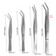 Stainless steel tweezers, thickened round head, toothed dressing tweezers, straight head, elbow clamping tool, gardening landscaping clip