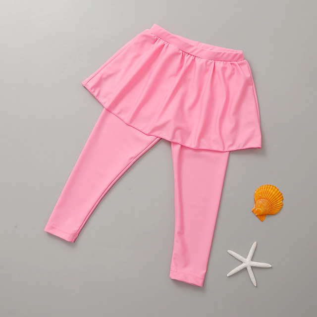 Children's swimsuit girl Xia long -sleeved conjoined girl 2022 new Chinese princess princess skirt casual surfing swimsuit
