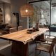 Log conference table solid wood whole board tea table wasaki style solid wood table living room dining table long workbench negotiation table