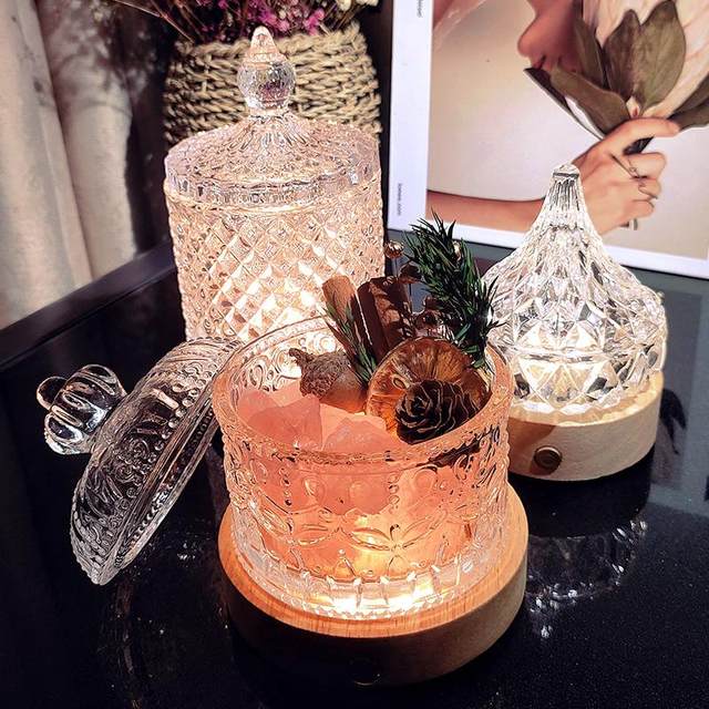 Transparent glass jar natural white crystal aromatherapy diffuser stone royal guard salt cornucopia pendant degaussing stone ornaments utensils