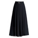 2025 new chiffon skirt for women summer mid-length high waist pleated skirt drooping umbrella skirt pocket a line skirt