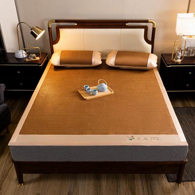 
New mugwort rattan mat, ice silk mat, ancient rattan mat, mother and baby foldable household straw mat, summer air-conditioning mat wholesale