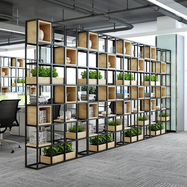 Hot-selling simple iron partition rack display rack office solid wood ...