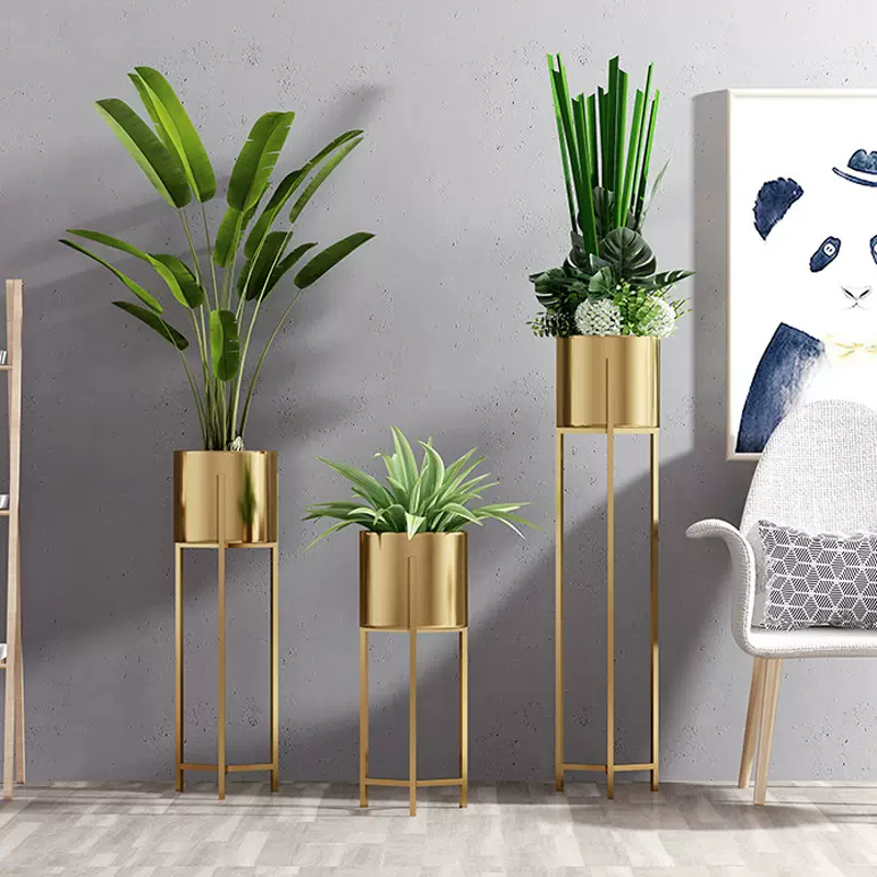 北欧轻奢电镀金色花架客厅电视柜墙角落地式绿萝置物高脚 北欧轻奢电镀金色花架客厅电视柜墙角落地式绿萝置物高脚