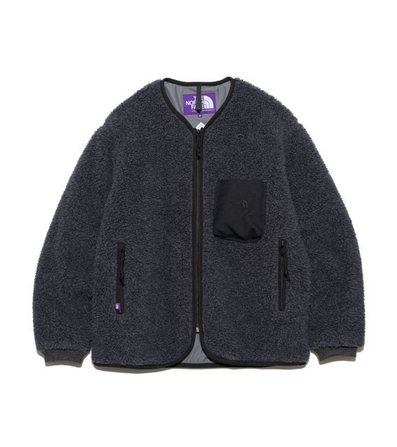 TNF Wool Boa Field Cardigan 23AW North Face Purple Label Wool Polar Fleece Cardigan Jacket
