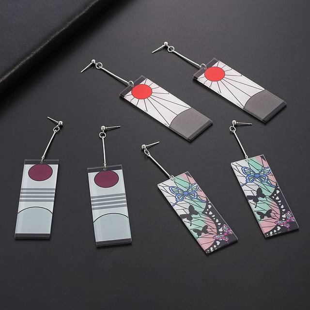 Demon Slayer peripherals punch-free ear clip Kamado Tanjiro Butterfly Ninja cos earrings earrings cartoon accessories