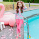 Girls' swimsuit Children's long -sleeved split princess skirt leggings, small middle school children Korean version girl hot spring swimsuit
