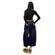 Large size fat mm American back embroidered scimitar pants jeans for women's summer new wide-leg cropped pants shorts