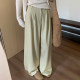 Simple commuting spring suit pants 2025 new Korean style drooping casual wide-leg pants high-waisted slim trousers