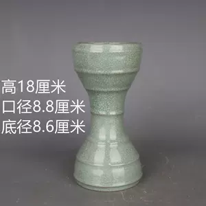 中国陶磁器汝窯面取り方形花器-