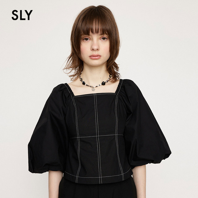 SLY Spring French elegant one-length sweet puff sleeve shirt for women 030HSR30-2450