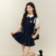 NANGOON original design versatile white waist-hugging shirt short-sleeved top sleeveless pleated dress suit
