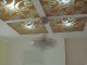 Customized tempered modern Korean Japanese -style art glass lampshade ceiling top elegant carving Mediterranean blue base line