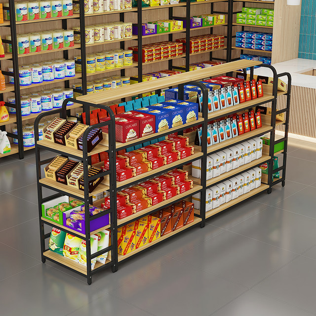 Double-sided island display cabinet, supermarket mother and baby store shelf, shoe rack, convenience store multi-layer snack rack, stationery store display rack