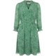 HobBS seven -point sleeve dress one -step skirt green floral belt V -neck, fresh summer lady, elegant and versatile
