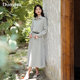 Duoyi 2024 autumn new casual commuter simple and fashionable belt elastic waist pocket high waist A-line skirt
