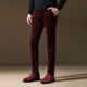 Autumn and winter corduroy men's pants winter men's casual pants plus velvet thickened strip velvet pants slim-fitting small feet long pants men