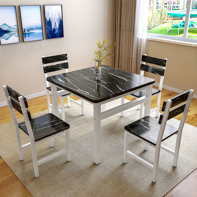 Table Chair Simple Local Simple square dining table and chairs for home small apartment dining ...