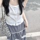 Brandy Girl white chic sweet and spicy cotton bow shirt with bm camisole top