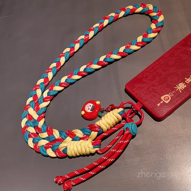 Mobile phone lanyard long cross-body can be carried on the shoulder with thick straps for children outdoor travel adjustable hanging neck chain small bee shell strong
