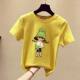 Jimo pure cotton breathable short-sleeved T-shirt for women in summer Korean high-end loose fashionable green printed pullover top trendy