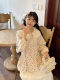 Gentle purple pink floral cotton linen shirt sweet lace lace doll collar lantern sleeve doll shirt age-reducing top