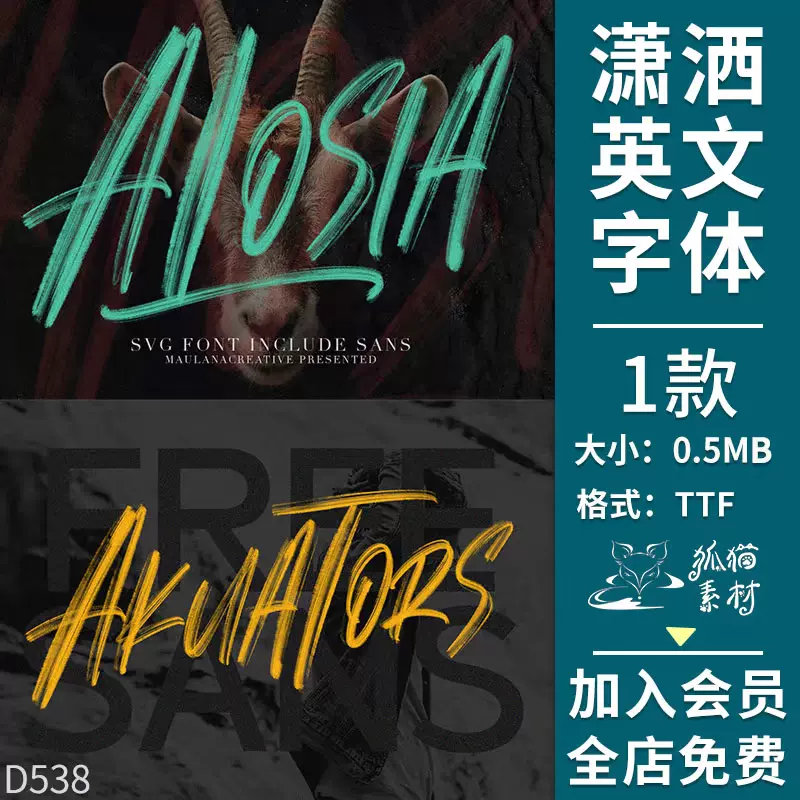 流畅潇洒大气涂鸦笔触毛边街头文化无衬线英文logo设计字体素材