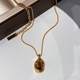 Maillard Tiger Eye Long Sweater Chain Accessories Women's Autumn and Winter Light Luxurious and High-Grade Retro Necklace Pendant
