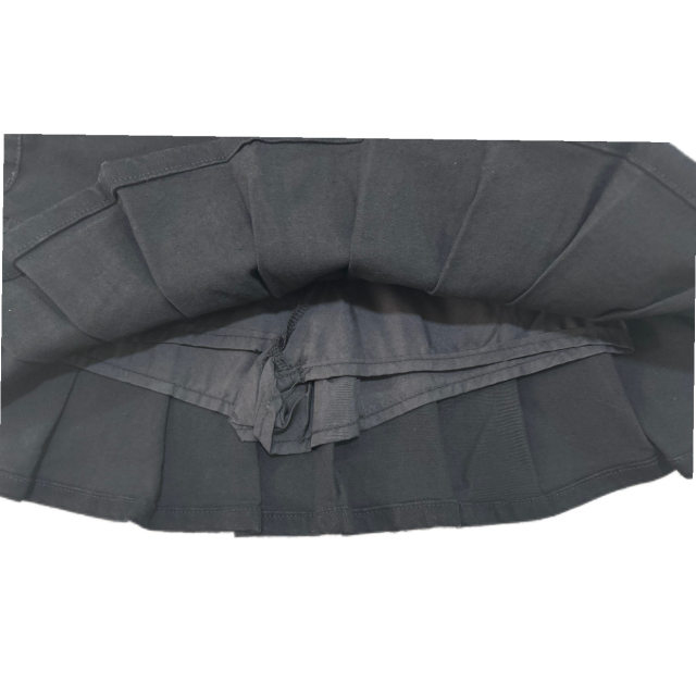 Welfare pick-up elastic niche design black short skirt women's super short slim skirt A-line pleated skirt