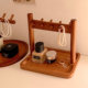 Retro solid wood jewelry box desktop earring necklace ring storage plate hand jewelry rack ornament debris storage rack