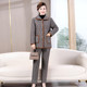 Mom's new winter casual cotton jacket and cotton pants for women two-piece suit fashionable plush plush thickened plaid cotton jacket suit
