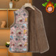 Chinese mothers autumn and winter outfit Guofengli collar flower cotton vest jacket middle -aged and elderly female plus velvet thickened shoulder vest
