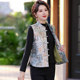 
Middle-aged mother's spring and autumn clothing, Chinese style retro vest short jacket, stand collar, women's jacquard, vest vest top