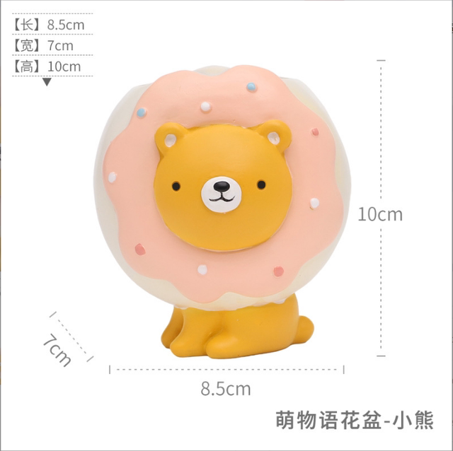 Cute cartoon animal succulent flower pots creative personalized succulent potted plants puppy bear animal decoration back-to-school gift