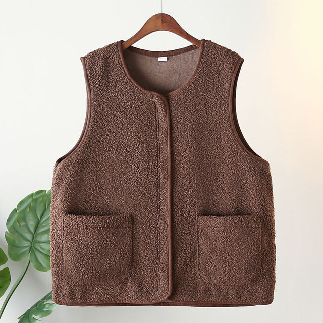 New vest jacket spring and autumn outfit wear middle-aged and elderly women with fat extra-large size mother fashionable horse clip elderly waistcoat